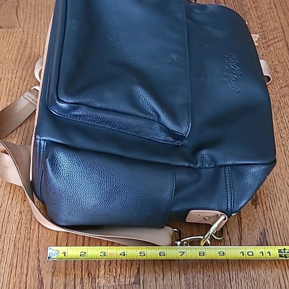 Milkmaid Black and Tan Backpack Diaper Bag - Picture 12 of 13